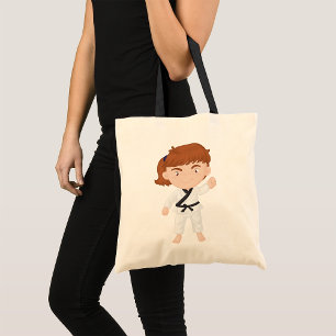 Bolsa Tote Garota Fazendo Saco de Karate Tote