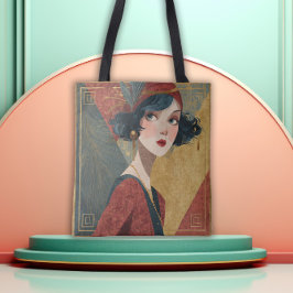 Bolsa Tote Garota Flapper Art Déco dos Anos 1920