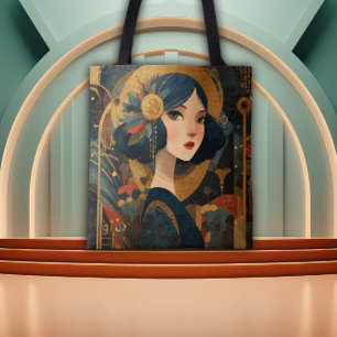 Bolsa Tote Garota Flapper Art Déco dos Anos 1920
