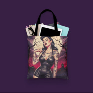 Bolsa Tote Garota Gótica Retro