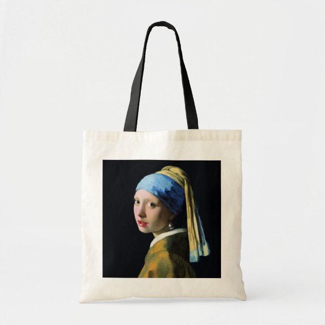 Bolsa Tote Garota Jan Vermeer Com Arte Barroca De Pérola (Frente)