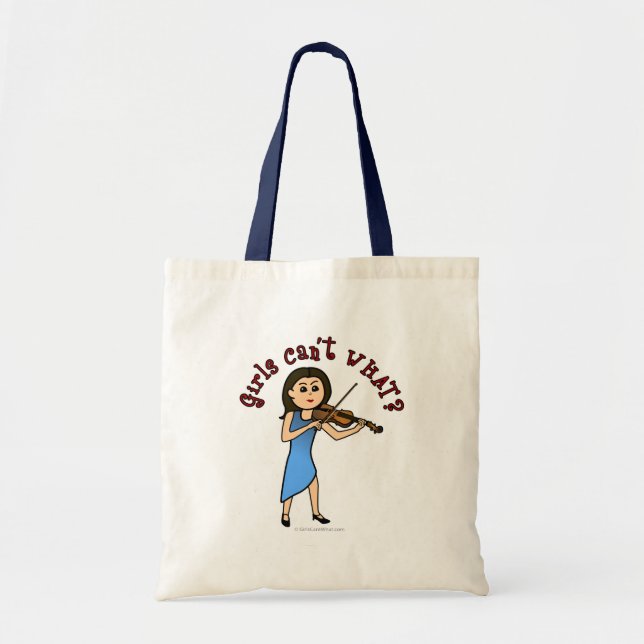 Bolsa Tote Garota Leve Jogando Violino (Frente)
