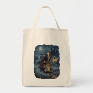 Bolsa Tote Garota Medieval Fantasia Gótica Lanterna Castelo N