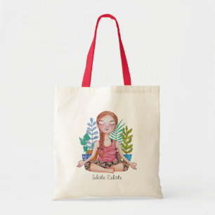 Bolsa Tote Garota Meditante Com Plantas