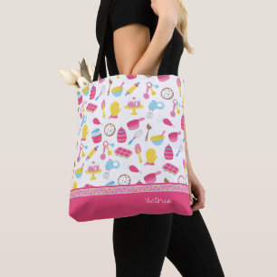 Bolsa Tote Garota Pequena Criança Pink-Cozinhar Padrinha Che