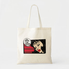 Bolsa Tote Garota Pop Art de Natal Eu Posso Explicar