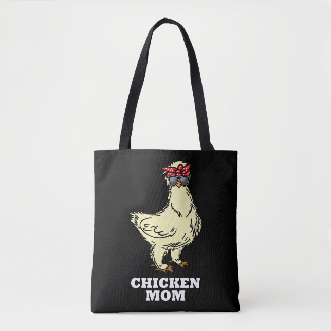 Bolsa Tote Garota Silkie Mãe Feira De Frango Engraçada Mãe (Frente)