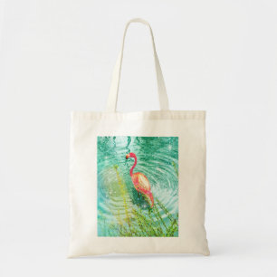 Bolsa Tote Garota Tropical de Verão, Flamingo Glitter, Rosa