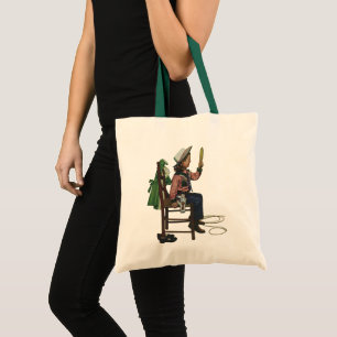 Bolsa Tote Garota Vintage Vaqueira Olhando no Espelho Ela é t