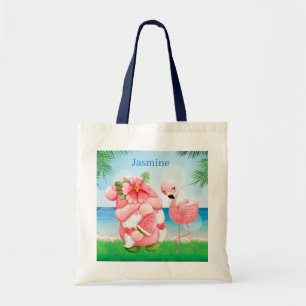 Bolsa Tote garotas bonitas praia de verão Amigos flamingo gno