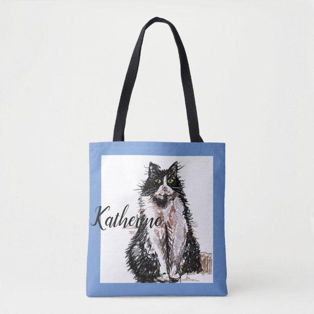 Bolsa Tote Garotas bonitas, Tuxedo Gato, Brincadeiras, Pet Gr (Frente)