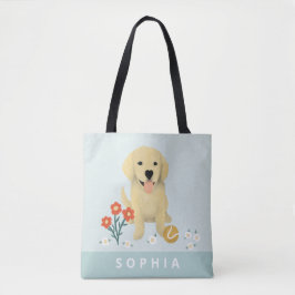 Bolsa Tote Garotas Cachorros Cachorros Cachorros Flores Sapos