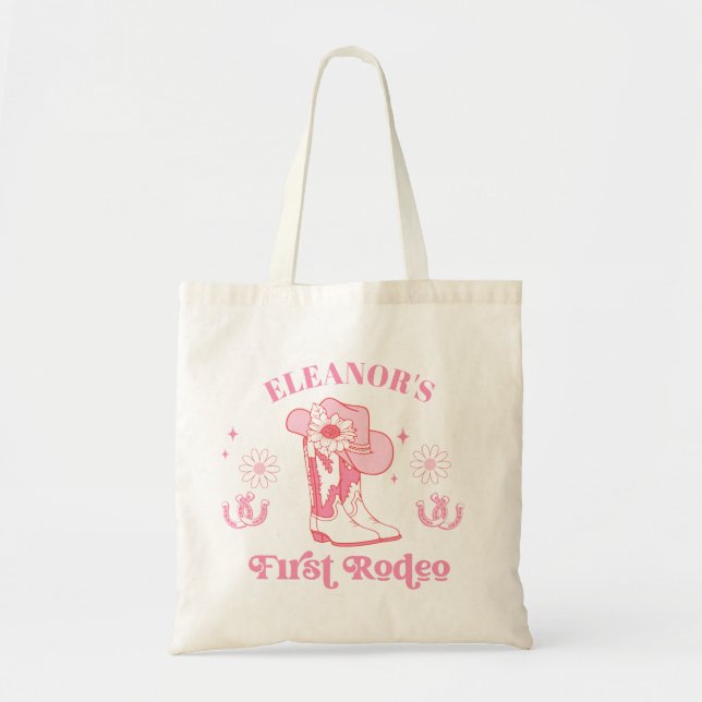 Bolsa Tote Garotas Rosa Quente Primeiro primeiro aniversario  (Frente)