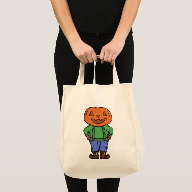 Bolsa Tote Garoto de Cabeça de Abóbora (Frente (produto))