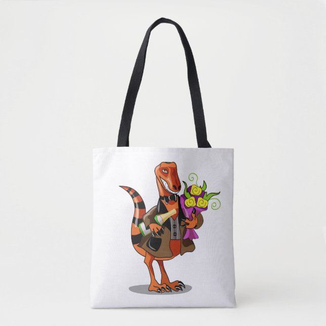 Bolsa Tote Garrafa raptor De Vinho Espumante E Flores (Frente)