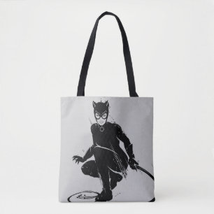 Bolsa Tote Gata Borralheira Pose de Pincel de Tinta