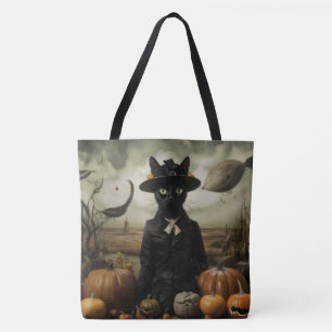 Bolsa Tote Gata Bruxa com Abóboras