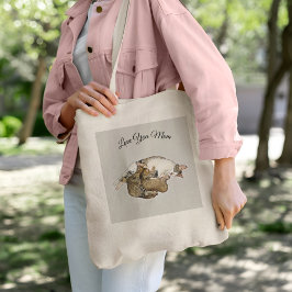 Bolsa Tote Gata mãe fofa amamentando seus gatinhos