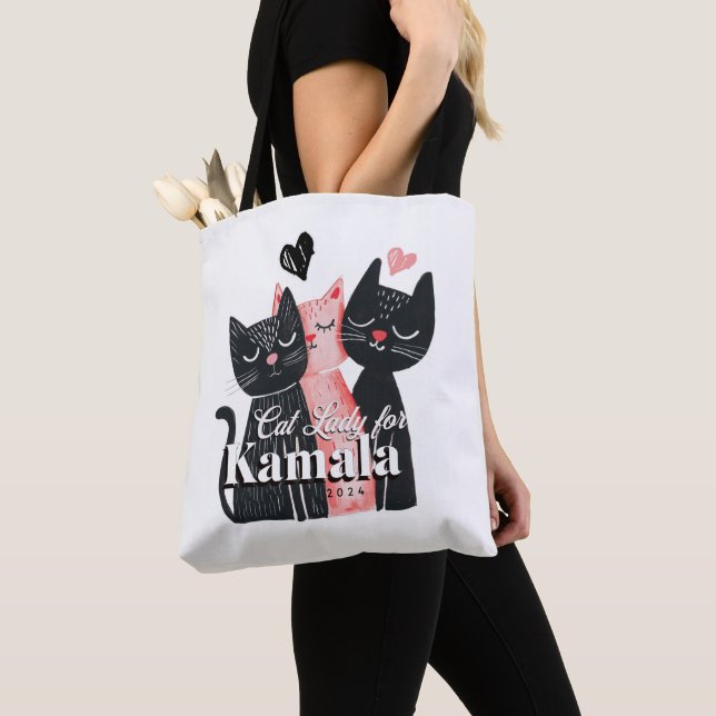 Bolsa Tote Gata para Kamala Harris 2024 (Close Up)