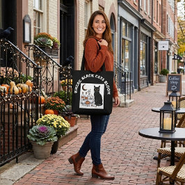 Bolsa Tote Gata Preta Halloween Botânico Crescente Farmácia