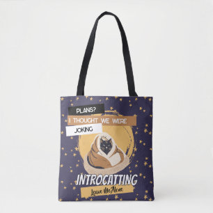 Bolsa Tote Gatinhando Vibrações de Gatinho Introvertido Engra