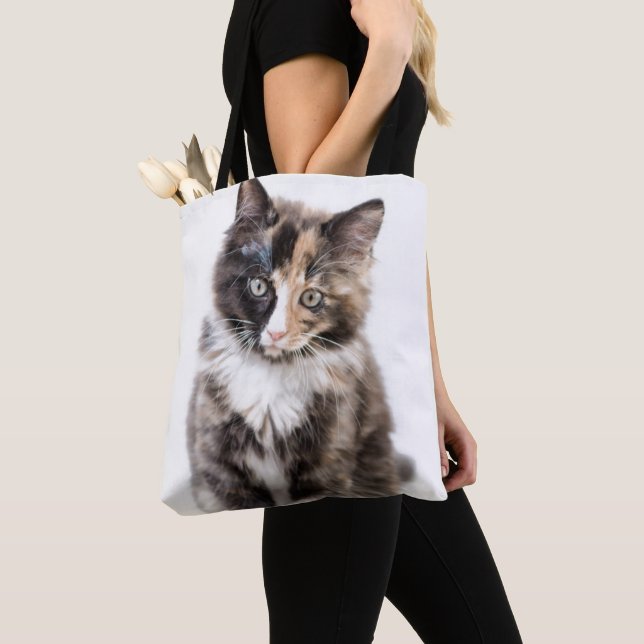 Bolsa Tote Gatinho adorável da chita (Close Up)