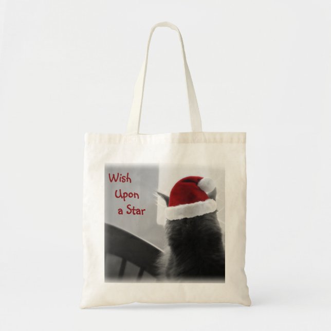 Bolsa Tote Gatinho adorável do Natal (Frente)