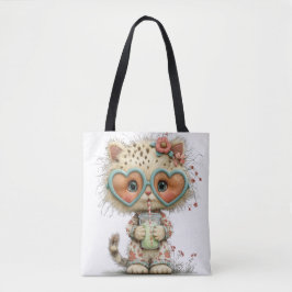 BOLSA TOTE GATINHO ADORÁVEL E ESQUISITO COM TEMA DE VERÃO