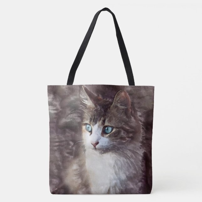 Bolsa Tote Gatinho Aquarela (Frente)