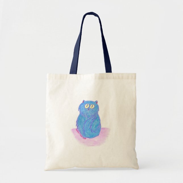 Bolsa Tote Gatinho Azul (Frente)