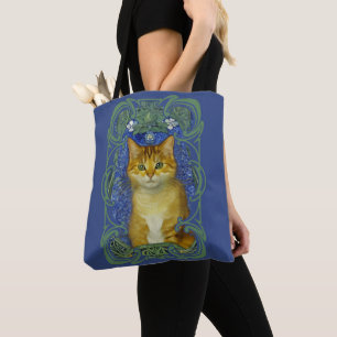 Bolsa Tote Gatinho bonitinho no estilo Vintage Art Nouveau