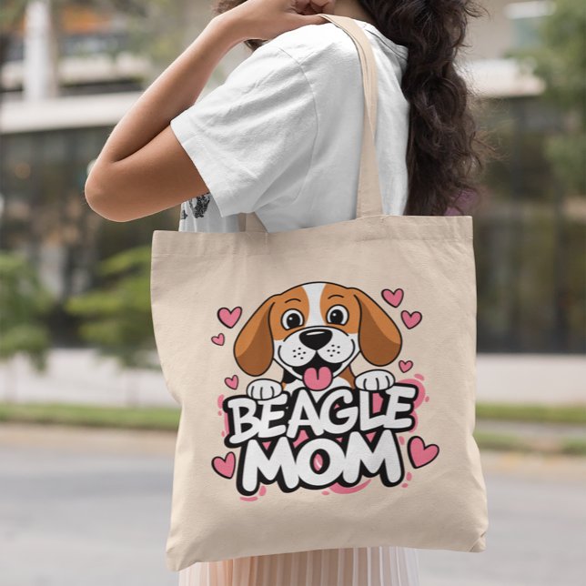 Bolsa Tote Gatinho Bonito Mamãe Cachorro Dona Bagles de Carto (Criador carregado)