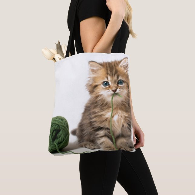 Bolsa Tote Gatinho com fio verde (Close Up)