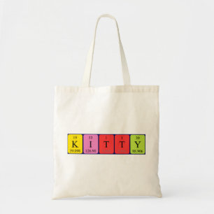 Bolsa Tote Gatinho com nome de mesa periódico tote saco