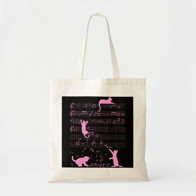 Bolsa Tote Gatinho De Gato Gato Gelado Reproduzindo Música No (Frente)