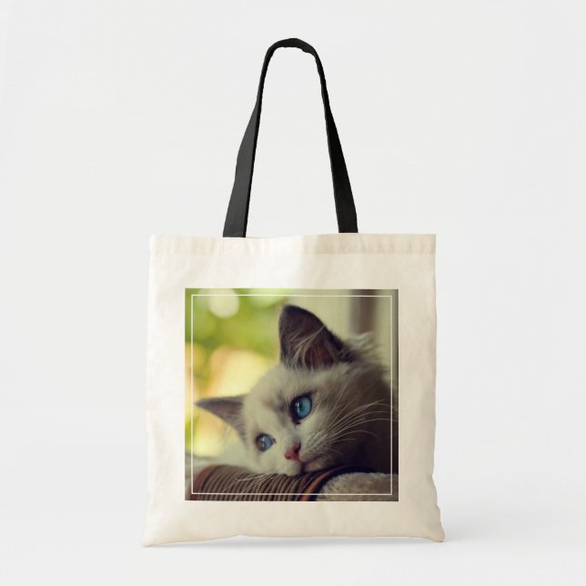 Bolsa Tote Gatinho de Ragdoll (Frente)