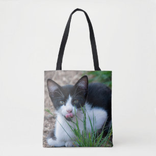 Bolsa Tote gatinho de smoking bonito