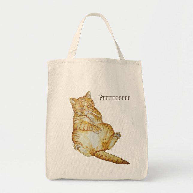 Bolsa Tote gatinho dormindo gengibre design (Frente)
