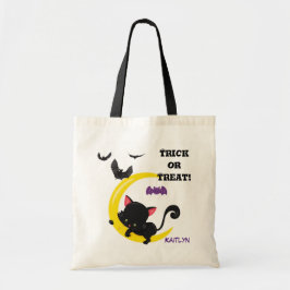 Bolsa Tote Gatinho e Gatinhos Batos Truques de Halloween