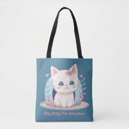 Bolsa Tote Gatinho feliz e fofo com uma Casa