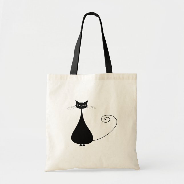 Bolsa Tote Gatinho irrisório preto 4 (Frente)