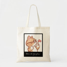 Bolsa Tote Gatinho Laranja Bonito com amor Tote Bag