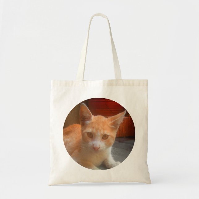 Bolsa Tote Gatinho Laranja Fofo (Frente)