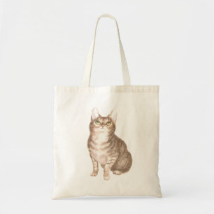 Bolsa Tote Gatinho Malhado Cinza Fofo Gata Louca por Gatos Mã
