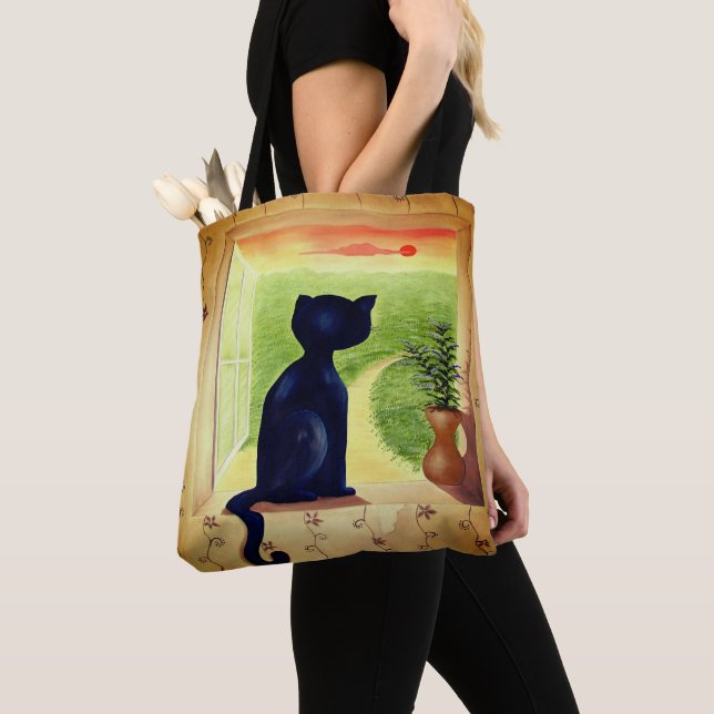 Bolsa Tote Gatinho na Janela (Close Up)