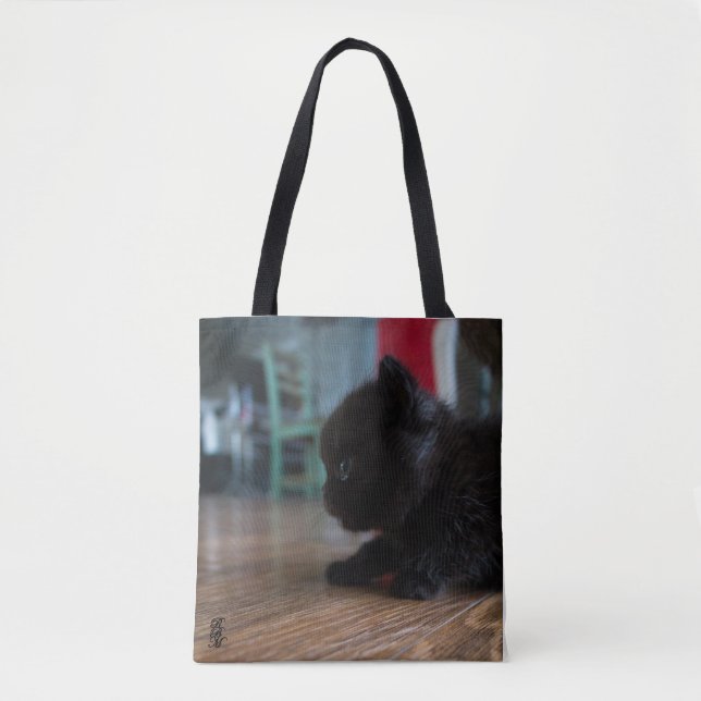 Bolsa Tote Gatinho Preto de Perto (Frente)