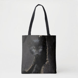 Bolsa Tote Gatinho preto pequeno