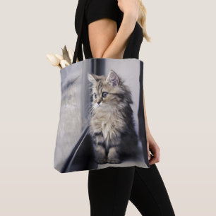 Bolsa Tote Gatinho que olha para fora a janela