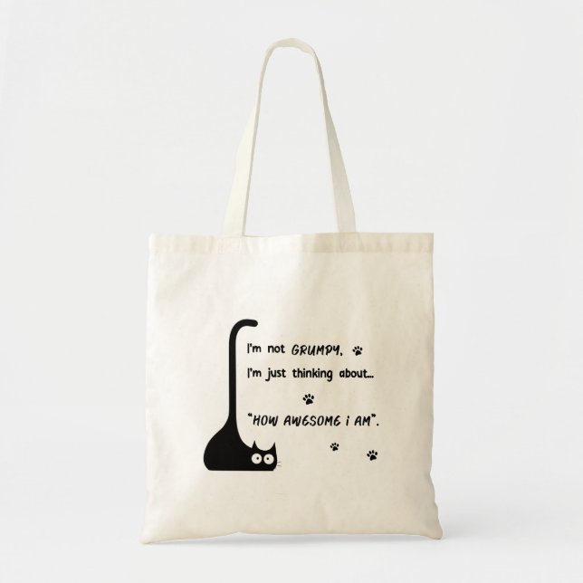 Bolsa Tote Gatinho rabugento como sou incrível (Frente)