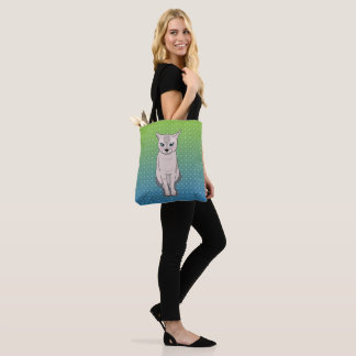 Bolsa Tote Gatinho Sentado Turquesa Toque